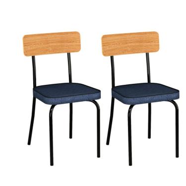 Imagem de Conjunto com 2 Cadeiras Douro Azul e Preto