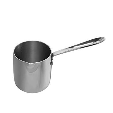Imagem de Mini panela de derretimento 18/10 aço inoxidável café leite manteiga aquecedor panela panelas com bico, leve, lavável na lava-louças, capacidade de 355 ml (370 ml)