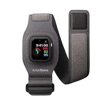 Imagem de Twelve South ActionSleeve 2 para Apple Watch 40 mm | Braçadeira protetora atualizada para liberar seu pulso para esportes ou atividades (cinza)