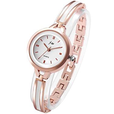 Imagem de LANCARDO Relógio com pulseira de rosto redondo requintado moda strass numerais romanos mostrador quartzo pulseira feminina relógio para mulheres ouro rosa prata, Ouro-rosa