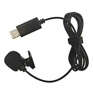 Imagem de LUGU Microfone conden or de lapela USB lapela microfone omnidirecional com fio clip-on mãos livres Plug & Play pa computador, PC, laptop, videoconferência, bate-papo ao vivo, g vação, aulas
