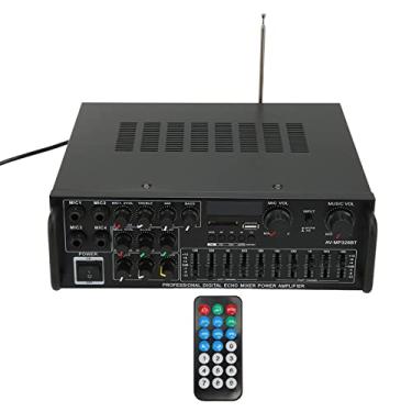 Imagem de Receptor estéreo, plugue SD USB de alta potência de 300 W e conexão de transmissão, rádio FM, amplificador de áudio doméstico, ajustável, comutação sem volume, 4 microfones amplificador estéreo