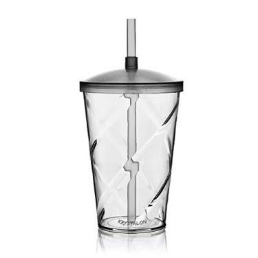 Imagem de Kit 2 Copos com Tampa e Canudo 700 ml Transparente Acrílico Poliestireno
