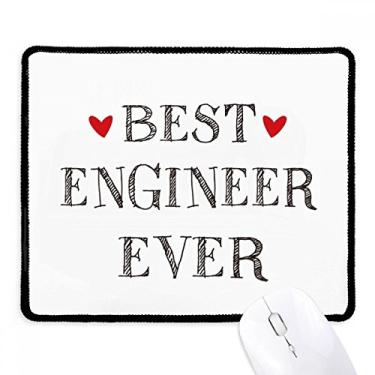 Imagem de Mousepad Best Engineer Ever Citação Profissional, borda costurada, tapete de borracha para jogos