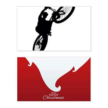 Imagem de Sports Ride Jumping Bicycle Player Holiday Holiday Merry Christmas Cartões de parabéns Mensagem de Natal