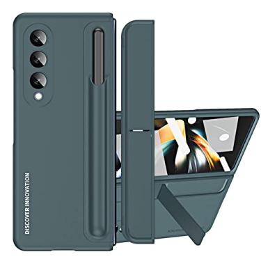 Imagem de Para Samsung Galaxy Z Fold 4 5G Skin Sensation PC Pen Slot Front Screen Glass titular invisível com Stylus com caneta, verde, para Samsung Z Fold 4