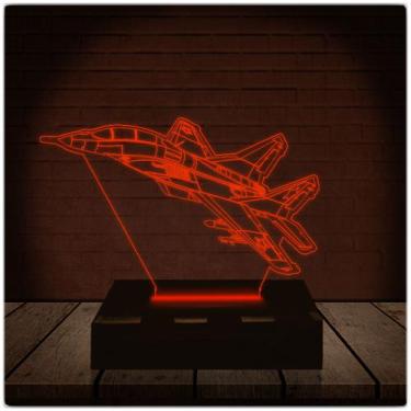 Imagem de Luminária Led Abajur  3D  Aviao Nave 3 - Rb Criações