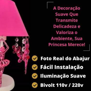 Imagem de Luminária De Mesa Bailarinas Borboletas Decorar Quarto