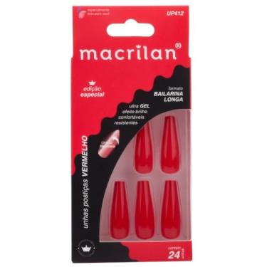 Imagem de Unha Postiça Bailarina Longa Vermelho - Macrilan - UP412