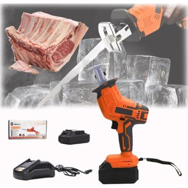 Imagem de Serra elétrica, serra elétrica de corte de ossos de carne sem fio de 20 V com baterias, portátil profissional, carregador rápido, serra elétrica de velocidade variável, serra elétrica altern