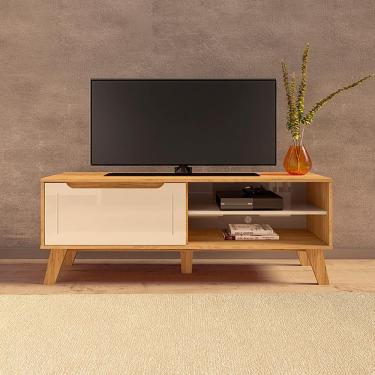 Imagem de Rack Artely Lotus com 134 cm de Largura, 1 Porta Basculante, Ideal para TV de Até 60”