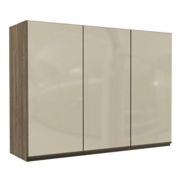 Imagem de Armário Aéreo Kappesberg Maxxi 3 Portas com Vidro 120cm Marrom
