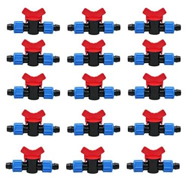 Imagem de Feelers Válvula de desligamento farpado de irrigação por gotejamento, conector de válvula de acoplamento de tubo de gotejamento de 1/2 polegada compatível com sistema de irrigação de tubo de fita de gotejamento de 16-17 mm (pacote com 15)