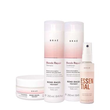 Imagem de Kit Braé Blond Repair Shampoo Condicionador Máscara e Mini Essential (4 produtos)
