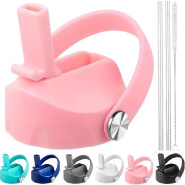 Imagem de KMN Tampa de canudo para Hydro Flask boca larga, tampas com canudo para Hydroflask boca larga 32 1,134 g, tampa esportiva de substituição superior, rosa claro