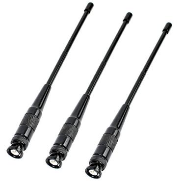 Imagem de Antena BNC HYS-701N banda dupla VHF/UHF 2M 70 cm antena para rádio portátil ICOM IC-A14 IC-V8 Vertex HX300 HX320 Kenwood TK100 TK200 (3 peças)