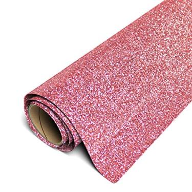 Imagem de SISER Rolo Glitter Htv 29 cm x 5 m - Vinil de transferência de calor para ferro () ouro rosa