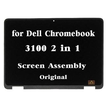 Imagem de Nova tela de substituição original para Dell Chromebook 11 3100 2 em 1 tela LCD sensível ao toque com moldura digitalizadora montagem 9MH3J 29.5 cm HD 1366x768