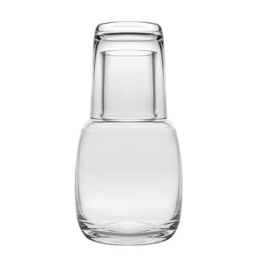 Imagem de Vidro – Conjunto de água de 2 peças – jarra de água noturna de cabeceira/jarra de água de mesa – com copo – qualidade europeia – da Barski – Garrafa de 680 g – Feito na Europa