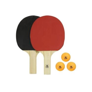 Imagem de Kit Tenis de Mesa 3 Bolinhas 40mm e 2 Raquetes Madeira Belfix  
