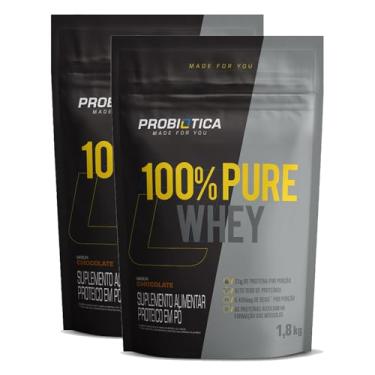 Imagem de Kit 2x 100% Pure Whey Protein 825g Refil Probiotica (Chocolate)