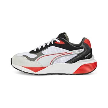 Imagem de PUMA Tênis unissex infantil Rs-Metric, Puma Branco-Alto Risco Vermelho, 6 Big Kid