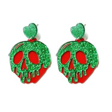 Imagem de Conjunto de joias de bruxas venenosas de maçã para mulheres e meninas bonito Halloween cosplay brincos colar exclusivo adorável veneno maçã neve bruxas brincos cosplay colar rainha malvada fãs de filmes presentes princesa maçã joias feriado noite fantasia presentes presentes presentes, Acrílico, Sem