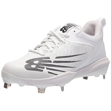 Imagem de New Balance FuelCell 4040 V6 Tênis de beisebol masculino de metal, Branco/preto, 5
