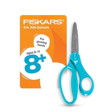 Imagem de Fiskars Tesoura infantil grande de 15 cm, para crianças a partir de 8 anos, para escola ou artesanato, turquesa