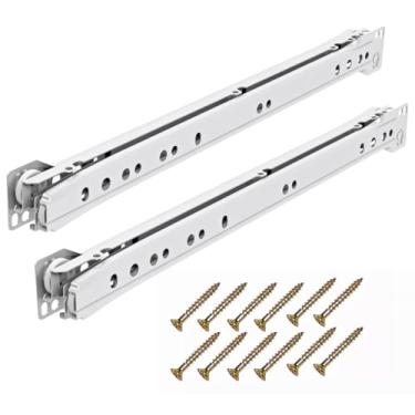 Imagem de Achei Utilidades Corrediça de Gaveta Branca 50cm Trilho com Roldana