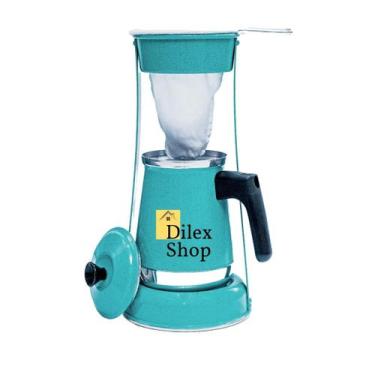 Imagem de Bule Com Mancebo Coador De Café Retro Em Alumínio - DA ALUMINIOS, Verd