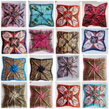 Imagem de kit 03 Lenço Cetim Camponesa Bandana Cabelo Tendência e Glamour - Lenç
