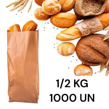 Imagem de Saco papel semi kraft 1/2 kg c/ 2000 un pardo paes salgados - E A COST