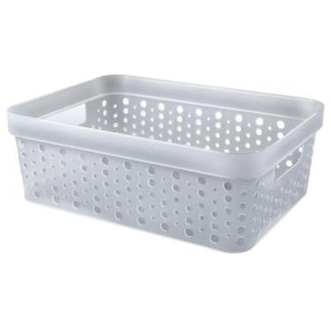 Imagem de Cesto Organizador s/Tampa Trama Rattan 11 Litros Multiuso Plástico - U