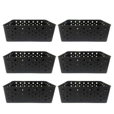 Imagem de Kit 6 Cesto Multiuso Organizador Premium Preto 123Organizei - 123 Orga