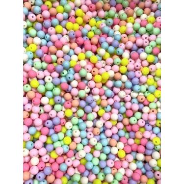 Imagem de Miçanga Colorida Infantil 8mm Para Pulseiras 200unid - Cantinho das Bi