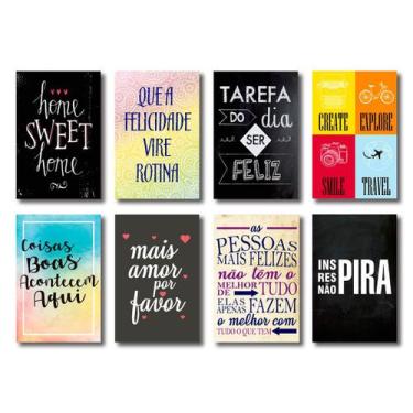 Imagem de Kit Placas Decorativas Frases Mdf - 8 Placas - Art Print, Único
