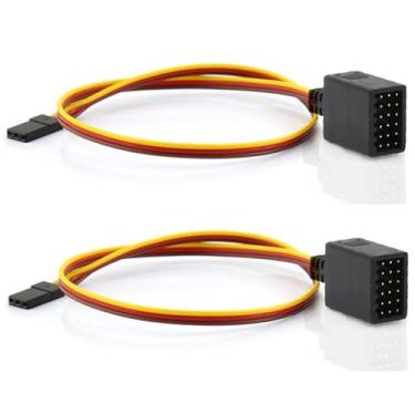 Imagem de Chanmoo RC JR Style Servo Splitter 1 Male to 2/3/4/5/6 Female Y Harness Leads Y Splitter Cable Lead Wire 350mm for RC Cars Airplane Drone Receiver Servo ESC Cable Servo Fan 2Pcs (1 Male to 6Female)