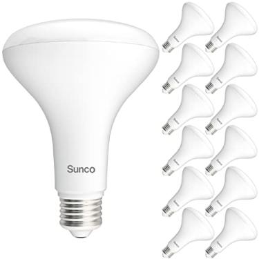 Imagem de Sunco Lighting Pacote com 12 lâmpadas de LED BR30, luzes de inundação internas equivalentes a 100W, luz do dia 5000K, 1600 LM, base E26, lâmpadas embutidas reguláveis interiores - Listado pela UL