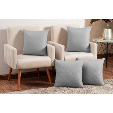 Imagem de Almofadas com enchimento e zíper em tecido 100% poliéster 50 x 50 preç