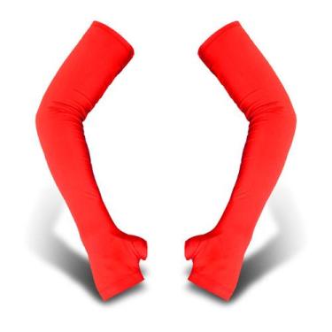 Imagem de Manguito Manga Proteção Solar Braços Motoboy Ciclismo Vermelho - ADSTO
