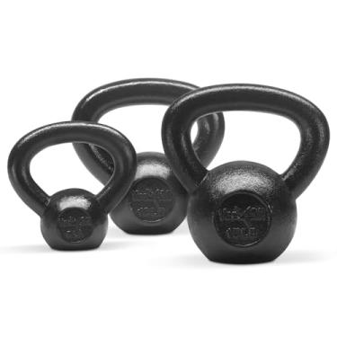 Imagem de Yes4All Kettlebell de ferro fundido super preto, (2 + 10 + 15) lbs, D-Black - 5 + 10 + 6,8 kg (KMV3)