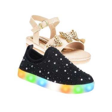 Imagem de Tenis Infantil e Papete de Menina  - KIT 2 PARES Tam 23 ao 34 - sapati