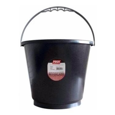 Imagem de Balde Plástico para Obra 12L Preto - MAX METALURGICA