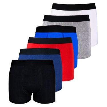 Imagem de Kit 6 Cuecas Boxer Box Algodão Cotton Lisa Básica Casual - Try Basics,