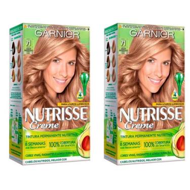 Imagem de Kit 2 Tintura Creme Nutrisse Garnier Louro Explêndido 71 Kit