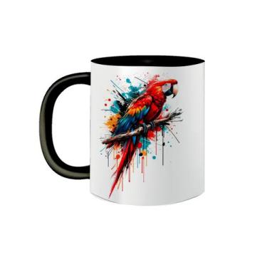 Imagem de Caneca de Porcelana Arara Vermelha Fauna Brasil 325mL - VilelaGG
