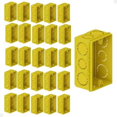 Imagem de Kit 25 Caixas de Lux 4x2 para Tomada Interruptor Brasipla, Preta