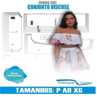 Imagem de Molde Conjunto Viscose, Modelagem&Diversos, Tamanhos P Ao Xg
