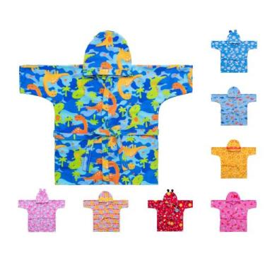Imagem de Roupão de banho bebe infantil bichinhos estampado c/capuz baby joy iii